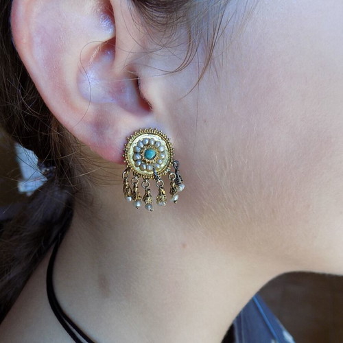 Gold earrings used, 120+ years old, family heirloom, 7gr