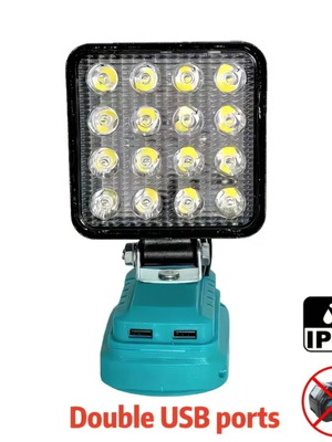 Led work light powerbank new with 2 light levels and 2 USB ports