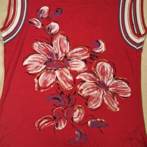 Kor@kor Viscose Sleeveless Blouse like new, red, size S