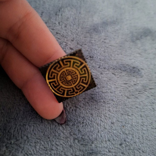 Handmade Meander Ring gold color, new