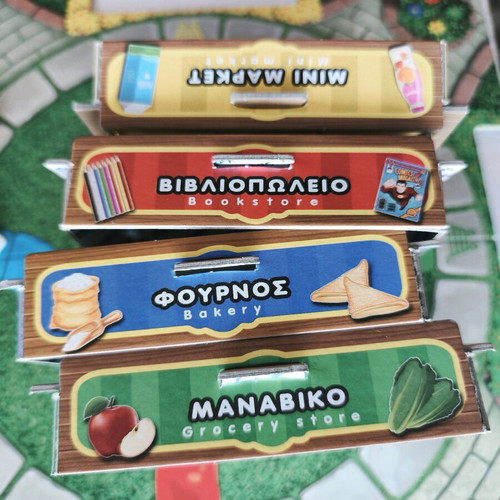 Go Shopping board game Mikres Agores like new