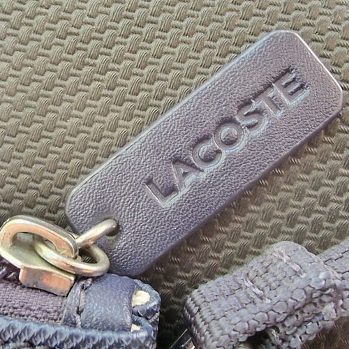 Lacoste Croc Print Mini Cross-Body Bag used, blue