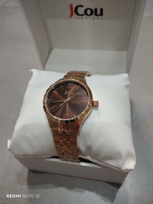 Jcou women's watch with elegant brown dial