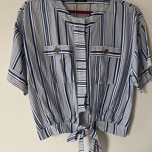 Elisabetta Franchi top like new, size M, white and blue