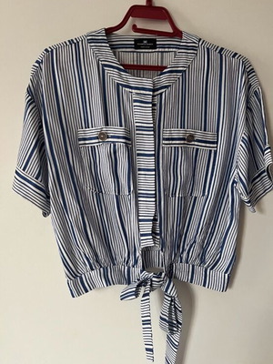 Elisabetta Franchi top like new, size M, white and blue