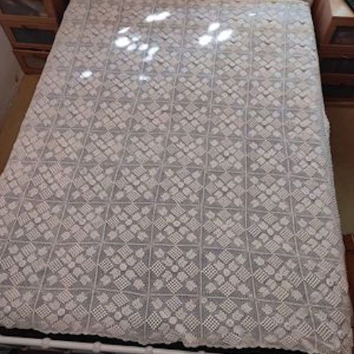 Handmade crocheted blanket used
