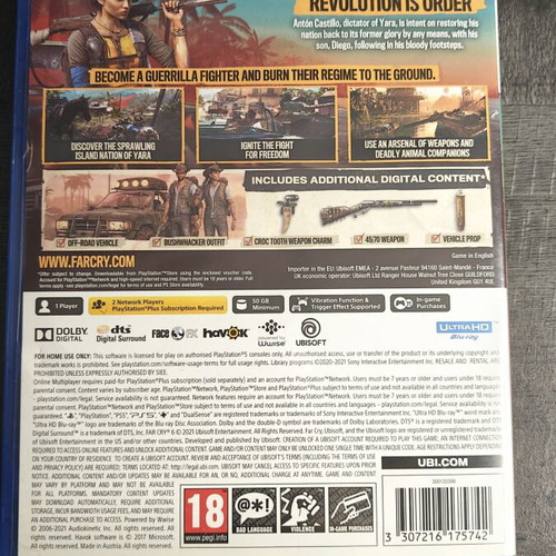 Far Cry 6 PS5 game, Yara Edition, Ubisoft