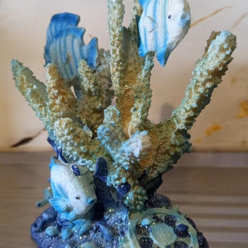 Decorative coral design with fish, new marine landscape