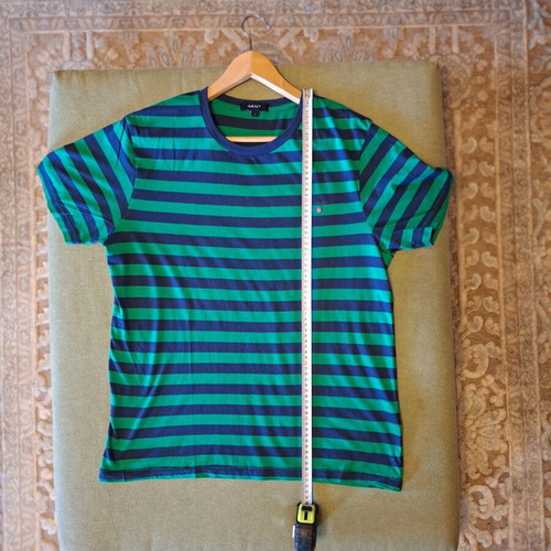 Gant T-shirt size L striped navy and green like new