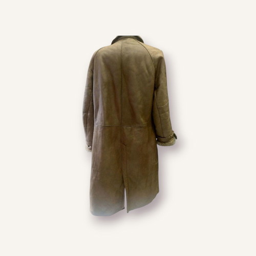 Leather vintage coat used, size XL, brown