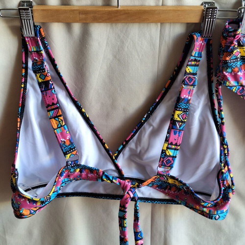 Temu bikini set XL neon ethnic aztec print new