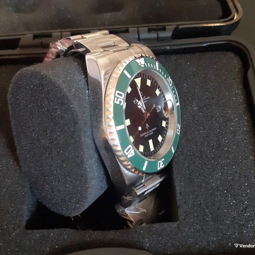 Chronotech Chronomat Seamatic Tritioum Green Kermit Automatic Watch new