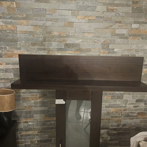 Wall furniture set like new, 2 cabinets with glass door and 2 shelves wenge