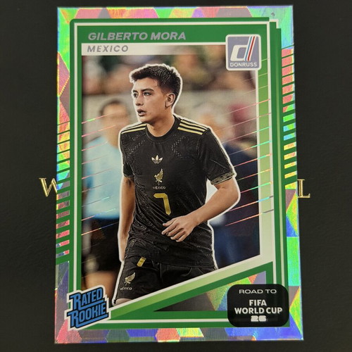 2025-26 Donruss Road To FIFA World Cup Gilberto Mora Rated Rookie Cubic Parallel card like new