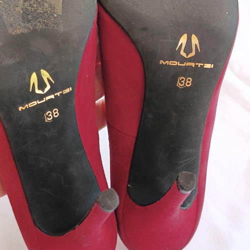 Mourtzi Cherry Red Pointed Pumps size 37 like new