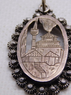 Silver-gold pendant Rhodian style (oval) 1000 silver