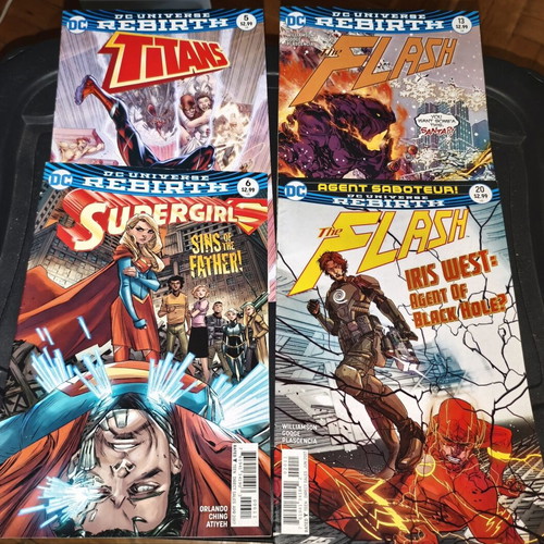 Dc Universe Rebirth comics like new, Titans 5, Supergirl 6, Flash 13-20