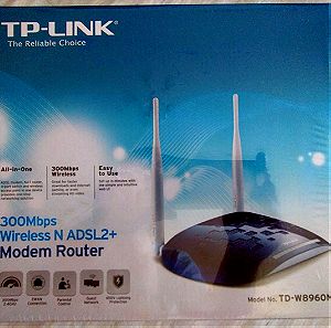 TP-LINK TD-W8960N  Ασύρματο N ADSL2+ Modem Router  (ΟΛΟΚΑΙΝΟΥΡΓΙΟ)