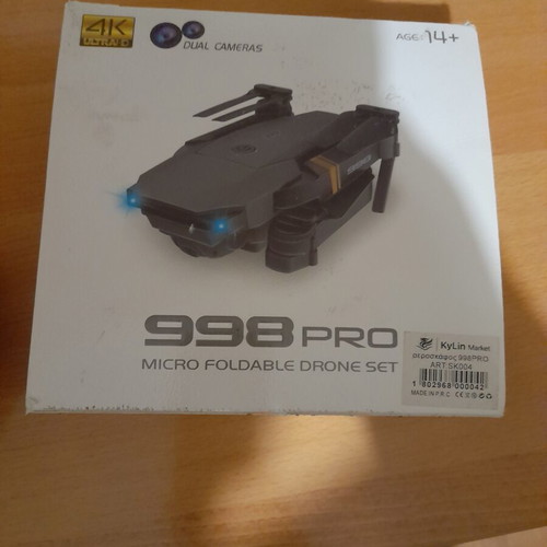 Drone 998 Pro 4k Ultra ID Dual Cameras micro foldable set like new
