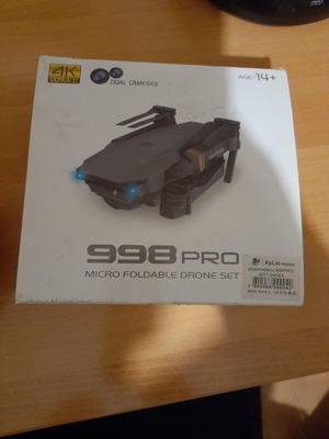 Drone 998 Pro 4k Ultra ID Dual Cameras micro foldable set like new