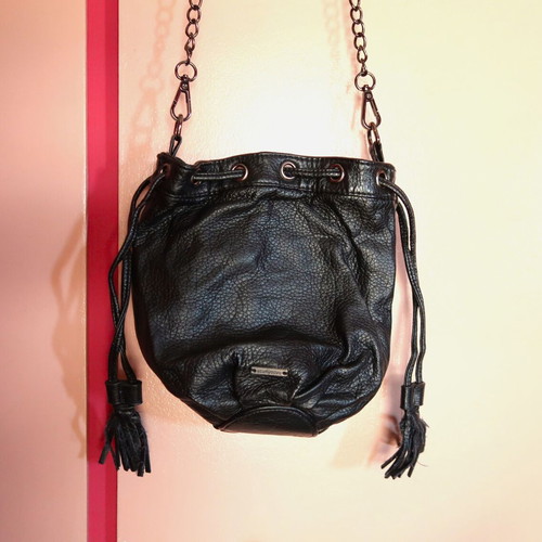 Attrattivo leather pouch like new, black, shoulder bag