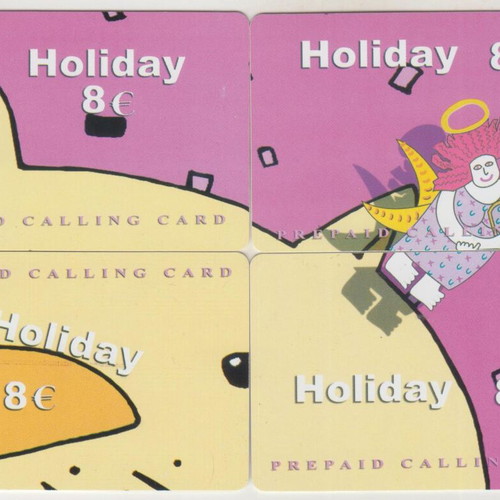 Holiday puzzle 4 private Amimex phone cards, 5,000 print run