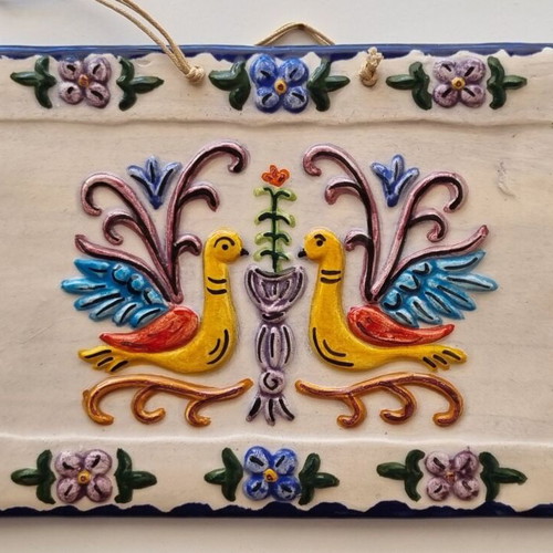 Ceramic decoration signed by artist N. Chatzantonios new