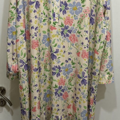 Plus size long floral shirt dress, XXL to 5XL