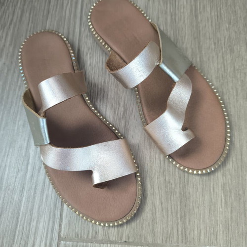 Gold sandals like new, slippers size 39