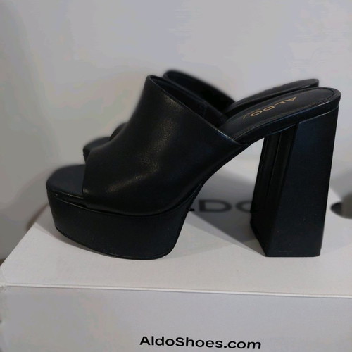 Aldo mules new, black, size 37, leather