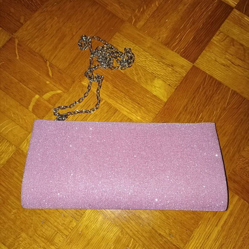 Shoulder bag pink with rhinestones like new