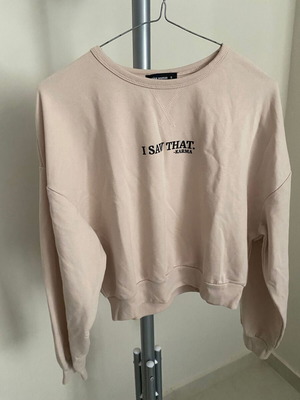 Beige Pink Woman sweatshirt I saw that - Karma, size S, like new