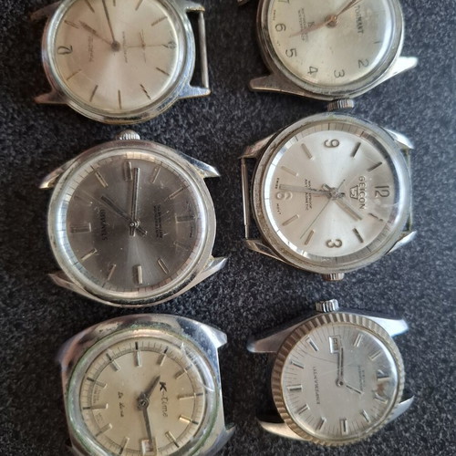 Vintage mechanical wristwatch collection used, 6 Swiss made 17 jewels