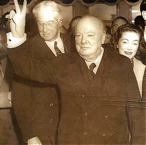 Winston Churchill visiting President Eisenhower historical press photo 1953 Αυθεντική συλλεκτική φωτογραφία