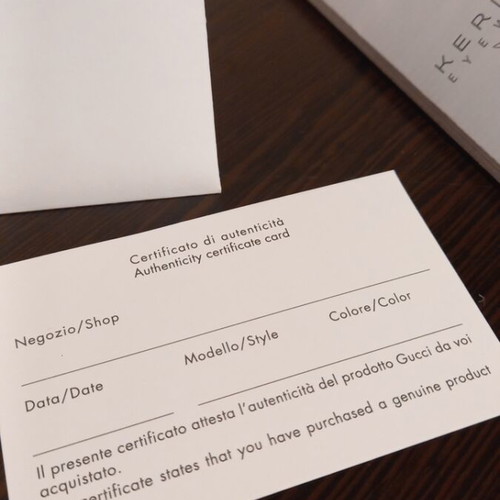 Gucci certificate of authenticity new