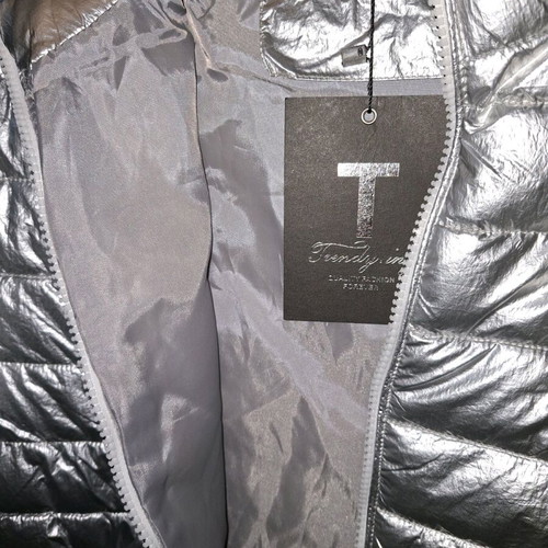 Short jacket new silver with zipper and pockets