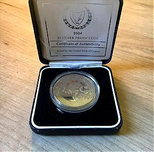 Δύο ( 02 ) Ασημένια νομίσματα ΚΥΠΡΟΣ ένταξη στην Ε.Ε.