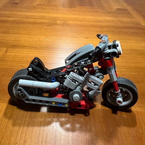 Lego motorcycle replica new with working chain and handlebar