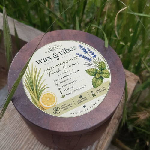Handmade anti-mosquito candle in metal tin like new