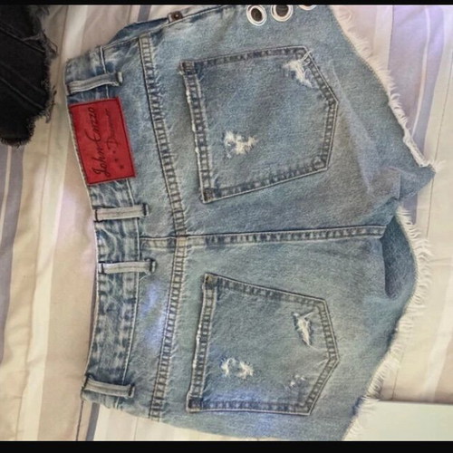 Denim shorts John Enzzo like new, blue with silver detail