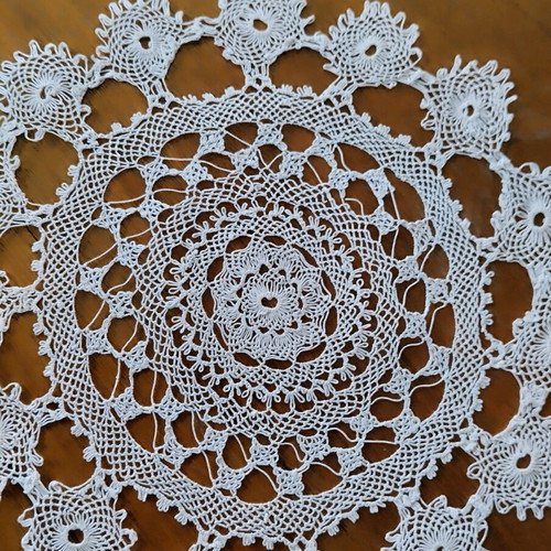 Handmade Traditional Needle Lace White Doily