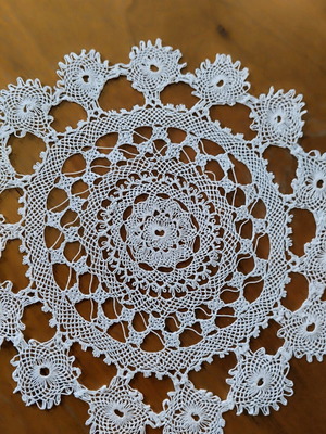 Handmade Traditional Needle Lace White Doily