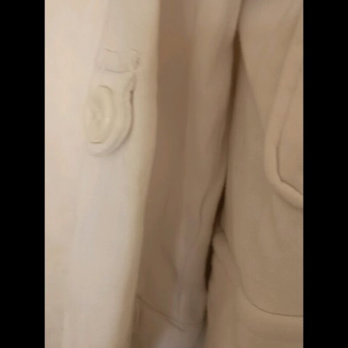 Bershka sweatshirt jacket with buttons 3/4 sleeve like new white size L