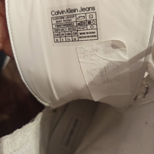 Calvin Klein Jeans white boots like new, size 38