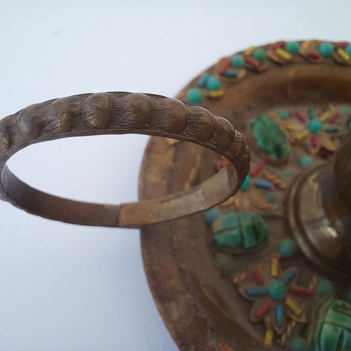 Brass candlestick used with wear