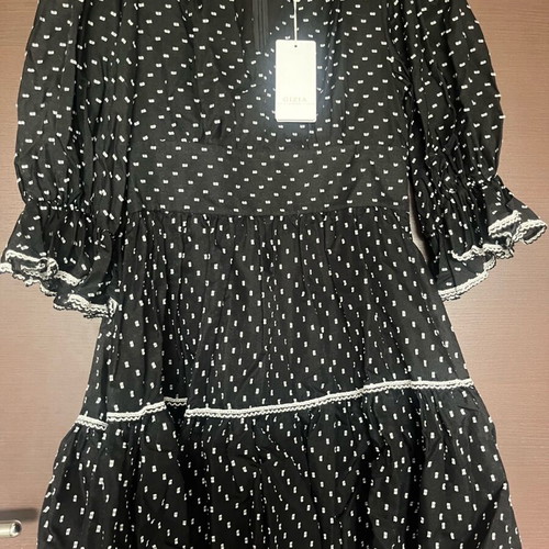 Dress new with leather belt and lace details
