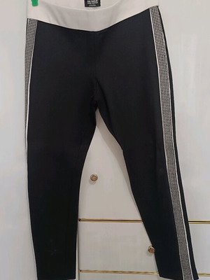 Zara leggings like new, black with stripe