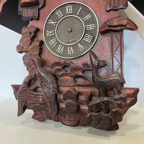 Vintage wooden cuckoo wall clock Quartz 54x42x14