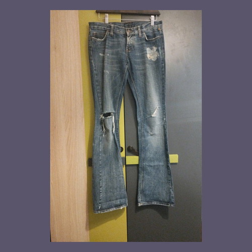 Meltin'Pot women's jeans used with factory distress bootcat W27L34