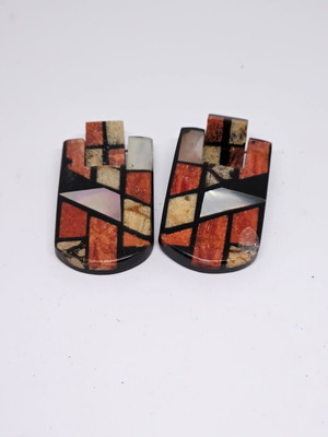 Vintage σκουλαρίκια με γεωμετρικό σχέδιο σαν καινούργια